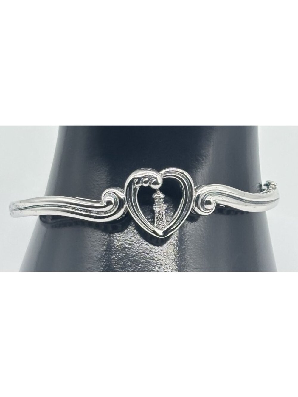 Ashton-Drake Thomas Kinkade Beacon of Hope Lighthouse Hinged Bangle .925 Diamond